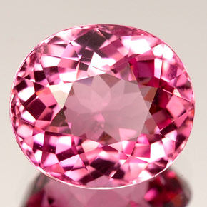 3.32캐럿 천연 로즈 핑크 투르말린, 타원형 컷, 9.8×8.7 mm, VVS-VS