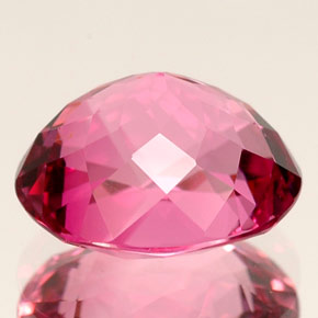 3.32캐럿 천연 로즈 핑크 투르말린, 타원형 컷, 9.8×8.7 mm, VVS-VS