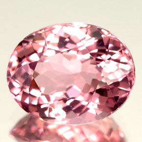 3.85캐럿 천연 핑크 투르말린, 타원형 컷, 11.2×8.7 mm, IF