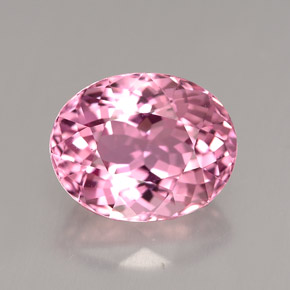 3.57캐럿 천연 핑크 투르말린, 타원형 컷, 10.5×8.3 mm, VVS