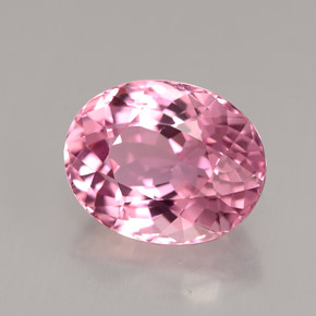 3.57캐럿 천연 핑크 투르말린, 타원형 컷, 10.5×8.3 mm, VVS