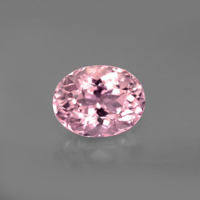 3.09캐럿 천연 핑크 투르말린, 타원형 컷, 10×7.7 mm, VVS-VS