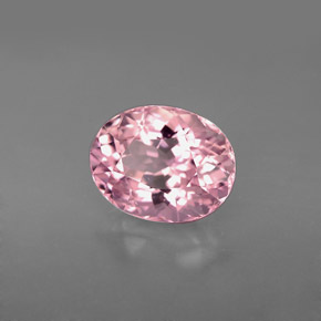 3.09캐럿 천연 핑크 투르말린, 타원형 컷, 10×7.7 mm, VVS-VS