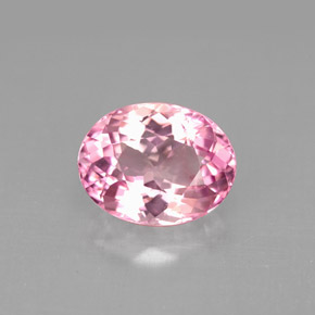 2.65캐럿 천연 로즈 핑크 투르말린, 타원형 컷, 9.9×7.7 mm, VVS-VS