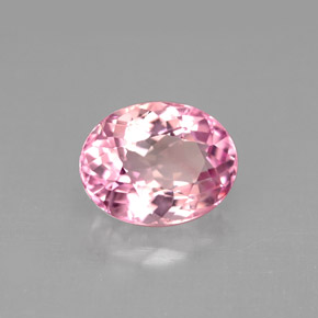 2.65캐럿 천연 로즈 핑크 투르말린, 타원형 컷, 9.9×7.7 mm, VVS-VS