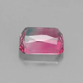 1.71캐럿 천연 멀티컬러 투르말린, 에메랄드 컷, 7.9×6.4 mm, VS