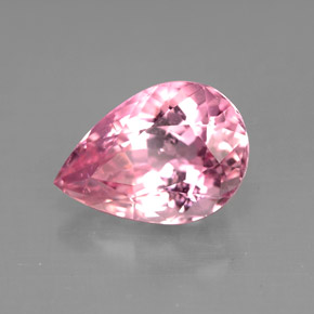 2.90캐럿 천연 로즈 핑크 투르말린, 배 모양, 11×7.7 mm, VS