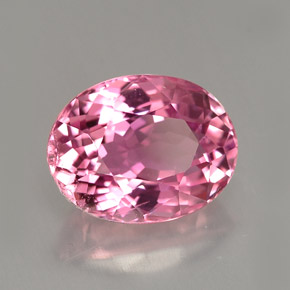 2.37캐럿 천연 핑크 투르말린, 타원형 컷, 9.4×7.3 mm, VVS