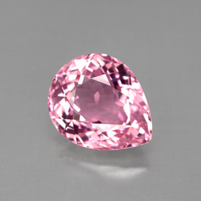 3.21캐럿 천연 로즈 핑크 투르말린, 배 모양, 10.7×8.7 mm, VVS-VS