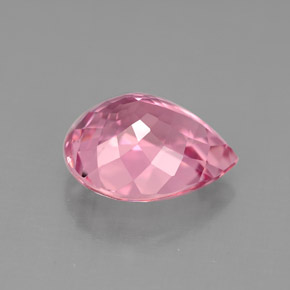 3.21캐럿 천연 로즈 핑크 투르말린, 배 모양, 10.7×8.7 mm, VVS-VS