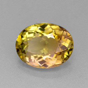 3.67캐럿 천연 멀티컬러 투르말린, 타원형 컷, 11.2×8.7 mm, VVS