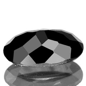 0.83캐럿 천연 검정색 투르말린, 타원형 컷, 7.7×5 mm, 불투명체