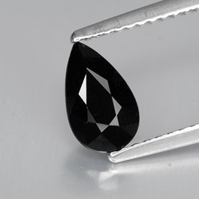 0.77캐럿 천연 검정색 투르말린, 배 모양, 8.3×5 mm, 불투명체