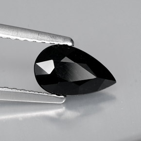 0.77캐럿 천연 검정색 투르말린, 배 모양, 8.3×5 mm, 불투명체