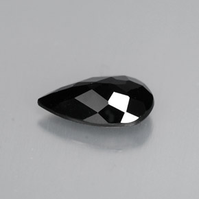 0.77캐럿 천연 검정색 투르말린, 배 모양, 8.3×5 mm, 불투명체