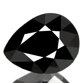0.83캐럿 천연 검정색 투르말린, 배 모양, 7×5.5 mm, 불투명체