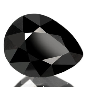 0.83캐럿 천연 검정색 투르말린, 배 모양, 7×5.5 mm, 불투명체