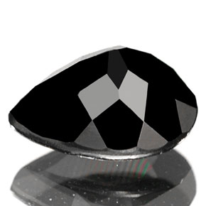 0.83캐럿 천연 검정색 투르말린, 배 모양, 7×5.5 mm, 불투명체