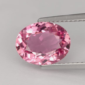 2.40캐럿 천연 핑크 투르말린, 타원형 컷, 10.3×8 mm, VVS