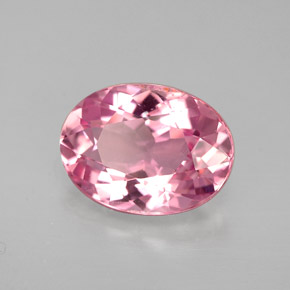 2.60캐럿 천연 로즈 핑크 투르말린, 타원형 컷, 10.5×7.7 mm, VVS-VS