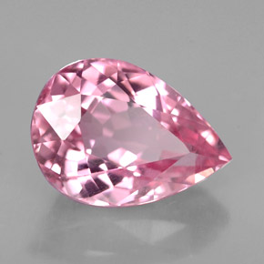 2.25캐럿 천연 핑크 투르말린, 배 모양, 10.2×7.3 mm, VS