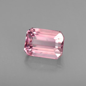 0.94캐럿 천연 로즈 핑크 투르말린, 에메랄드 컷, 6.2×4.5 mm, VS-SI
