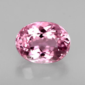1.69캐럿 천연 핑크 투르말린, 타원형 컷, 8.3×6.4 mm, VVS