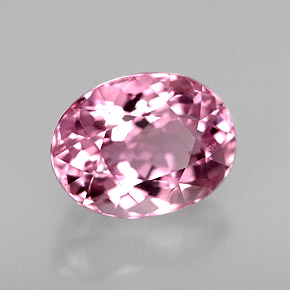1.69캐럿 천연 핑크 투르말린, 타원형 컷, 8.3×6.4 mm, VVS