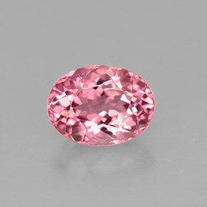 1.67캐럿 천연 핑크 투르말린, 타원형 컷, 8.3×6.3 mm, VVS