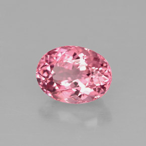 1.67캐럿 천연 핑크 투르말린, 타원형 컷, 8.3×6.3 mm, VVS