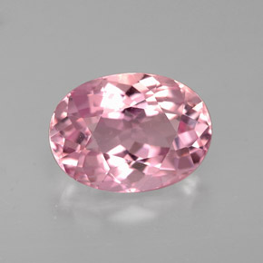 2.19캐럿 천연 핑크 투르말린, 타원형 컷, 9.6×7.1 mm, VVS