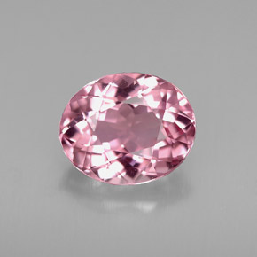 1.69캐럿 천연 핑크 투르말린, 타원형 컷, 8.4×6.9 mm, VVS