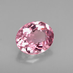 1.69캐럿 천연 핑크 투르말린, 타원형 컷, 8.4×6.9 mm, VVS