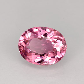 2.24캐럿 천연 핑크 투르말린, 타원형 컷, 9.4×7.5 mm, VVS