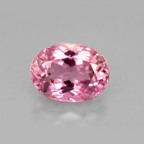 3.41캐럿 천연 딥 핑크 투르말린, 타원형 컷, 10.5×7.8 mm, VS