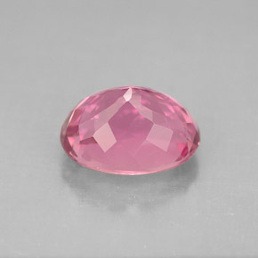 3.41캐럿 천연 딥 핑크 투르말린, 타원형 컷, 10.5×7.8 mm, VS