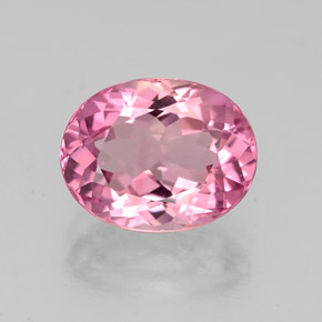 3.25캐럿 천연 핑크 투르말린, 타원형 컷, 10.5×8.2 mm, VVS-VS