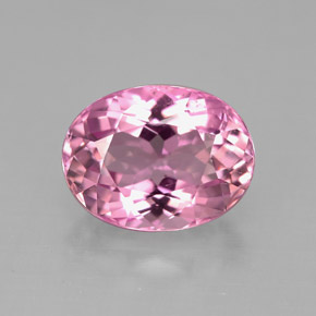 3.61캐럿 천연 핑크 투르말린, 타원형 컷, 10.7×8.1 mm, VVS-VS