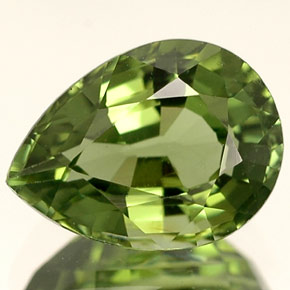 1.35캐럿 천연 그린 투르말린, 배 모양, 8.2×6.1 mm, VVS-VS