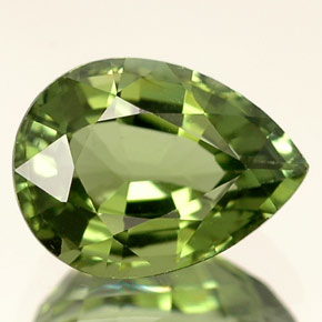 1.35캐럿 천연 그린 투르말린, 배 모양, 8.2×6.1 mm, VVS-VS