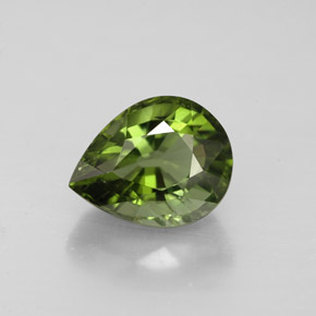 1.85캐럿 천연 그린 투르말린, 배 모양, 8.6×6.7 mm, VS
