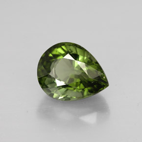 1.85캐럿 천연 그린 투르말린, 배 모양, 8.6×6.7 mm, VS