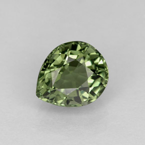 1.29캐럿 천연 그린 투르말린, 배 모양, 7.5×6.4 mm, VVS