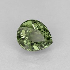 1.29캐럿 천연 그린 투르말린, 배 모양, 7.5×6.4 mm, VVS