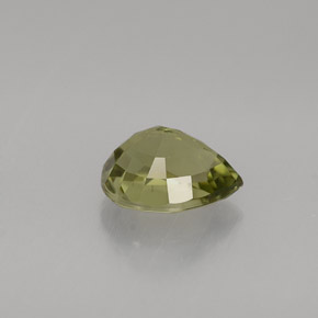 1.21캐럿 천연 노란빛 그린 투르말린, 배 모양, 7.7×6.1 mm, VS