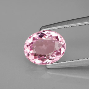 1.30캐럿 천연 핑크 투르말린, 타원형 컷, 7.6×6.1 mm, IF