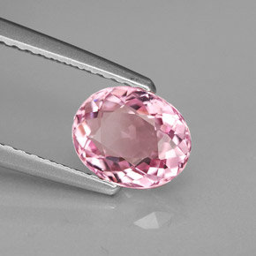 1.30캐럿 천연 핑크 투르말린, 타원형 컷, 7.6×6.1 mm, IF