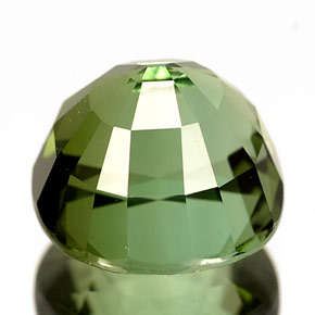 2.98캐럿 천연 노란빛 그린 투르말린, 쿠션 컷, 8.2×8.1 mm, IF