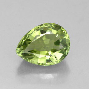 1.82캐럿 천연 그린 투르말린, 배 모양, 8.8×6.7 mm, VVS