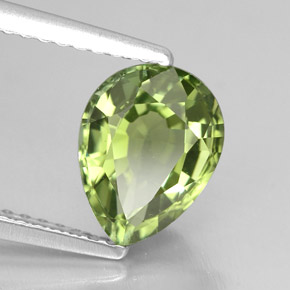 1.82캐럿 천연 그린 투르말린, 배 모양, 8.8×6.7 mm, VVS
